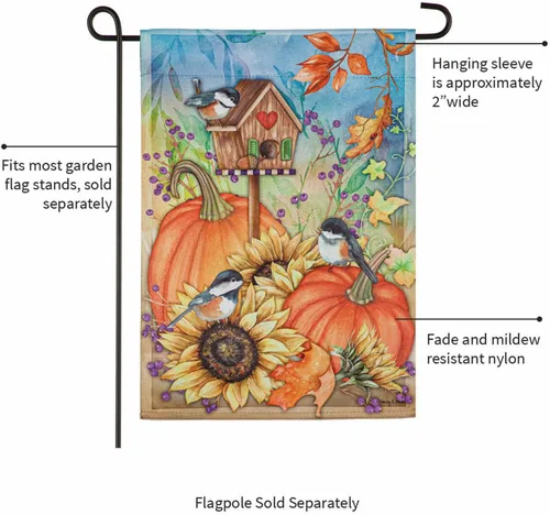 Miniatura 5 de Evergreen Flag Autumn Greetings - Bandera de jardín de gamuza, banderas de jardín de bienvenida de otoño de 12 x 18 pulgadas, banderas de jardín