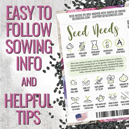 Miniatura 4 de Seed Needs Semillas de cebolla para plantar cebollas de día corto rojo burdeos, semillas de verduras sin tratar y sin OMG para plantar un jardín
