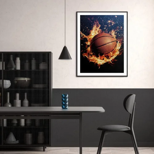 Miniatura 4 de MaiYiYi Pintura de diamante de baloncesto de fuego por números 5D Pintura de diamante redonda completa de baloncesto Pintura de diamante de pintura