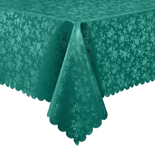 Miniatura 57 de Smiry Mantel cuadrado, mantel de vinilo resistente al agua, lavable, para cocina y comedor (azul bebé, 54 x 54 pulgadas)