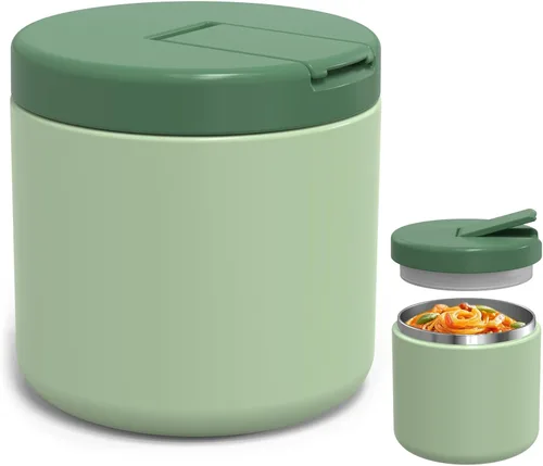 Miniatura 14 de LOHASOK Termo de sopa infantil de 12 onzas para comida caliente, tarro de comida aislado al vacío con tapa de hebilla, de acero inoxidable, boca