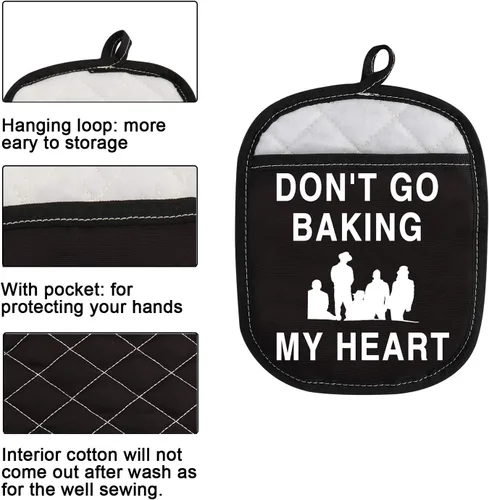 Miniatura 3 de Almohadillas para horno para hornear con bolsillo Don't Go Baking My Heart (Don't Go Baking My Heart)