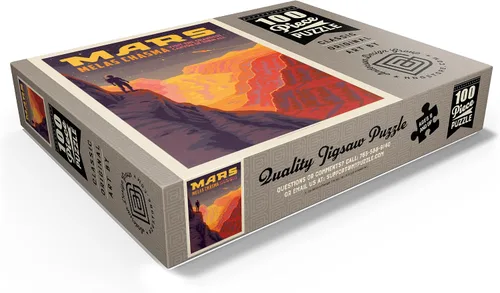 Miniatura 3 de MyPuzzle Mars: Melas Chasma, póster vintage, rompecabezas prémium de 100 piezas para adultos