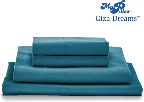 Miniatura 19 de Sábanas MyPillow Giza Dreams, 100% algodón egipcio Giza certificado, bolsillo profundo, tejido de satén [Individual, Azul Verde Floral]