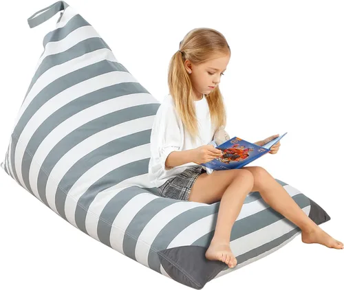 Aubliss - Sillón puf para almacenamiento de animales de peluche, adecuado para niños, niñas y adultos, sólo incluye la funda de puf, con cremallera