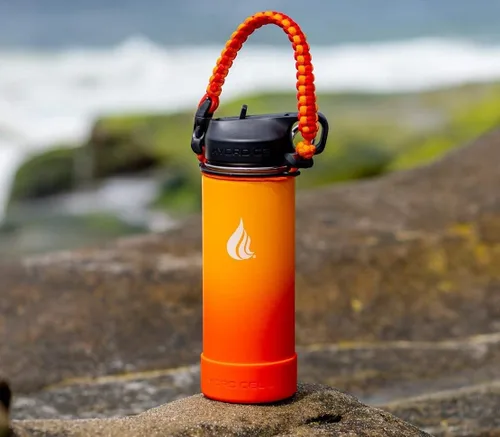 Miniatura 6 de HYDRO CELL - Asa de cuerda de paracaídas para botellas de agua de boca ancha - Correa de transporte con anillo de fijación y accesorio de mosquetón.