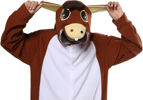 Miniatura 5 de dressfan - Pijama para disfraz de burro, unisex, color marrón