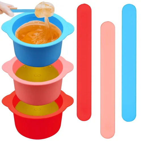Miniatura 8 de Forros calentadores de cera de silicona con varillas de espátula, 2 cuencos antiadherentes reutilizables de cera para eliminación del vello