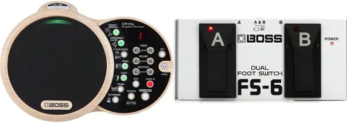 Boss DR-01S Rhythm Partner y FS-6 Interruptor de pie dual en paquete