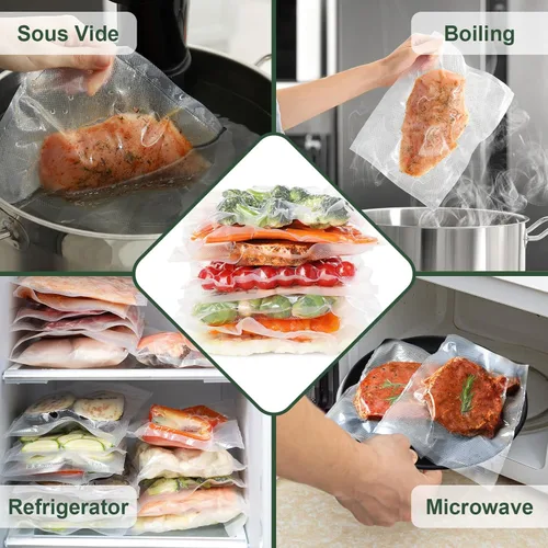 Miniatura 5 de Bolsas selladoras al vacío para alimentos, 200 cuartos de galón de 8 x 12 pulgadas, bolsas de ahorro de alimentos precortadas, tamaño de cuarto