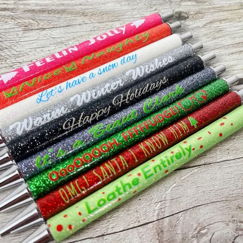 Miniatura 3 de Jxueych Lindos bolígrafos con purpurina y frases divertidas, bolígrafos pasivos y elegantes, regalos para colegas, suministros de oficina