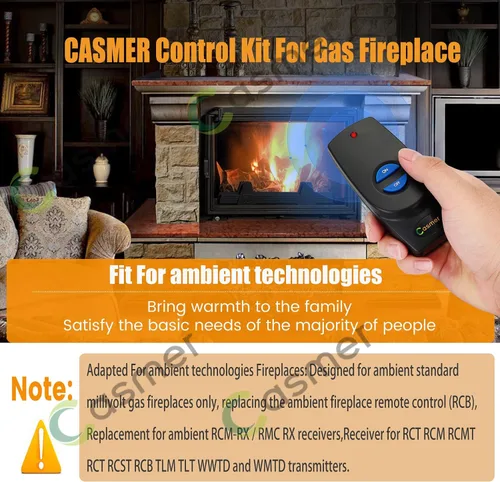 Miniatura 7 de Kit de control remoto para chimenea de gas, compatible con chimenea Ambient Technologies, control remoto reemplaza RCM-RX/RMC RX RCT RCMT RCT RCST