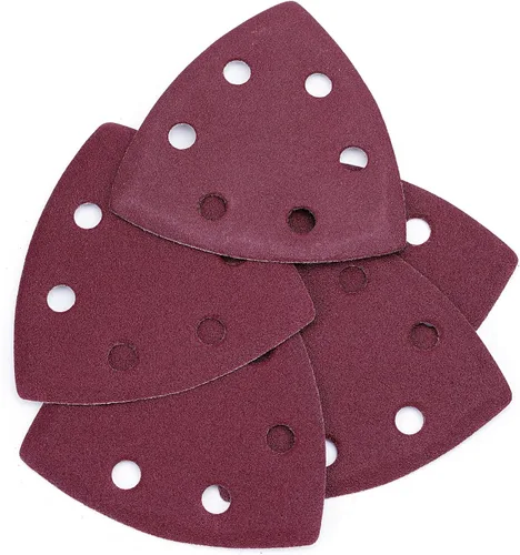 Miniatura 12 de Utoolmart Papel de lija para detalles, papel de lija triangular, almohadillas de lijado de gancho y bucle, multiherramienta oscilante triangular, 15