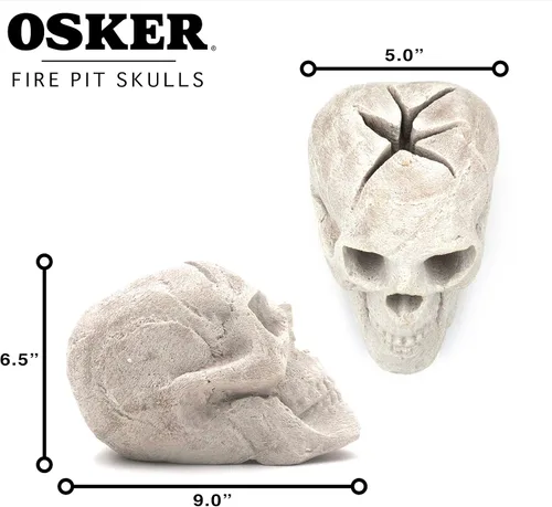 Miniatura 4 de OSKER 3CT Mini Hoguera Calavera con Paquetes de Cambio de Color de Fuego Tronco Cerámico Ignífugo para Hoguera, Fogata, Chimenea, Hoguera