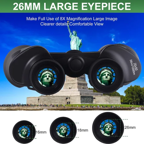 Miniatura 2 de Prismáticos de alta potencia de 20 x 50 para adultos, binoculares de visión grande, impermeables, compactos, con visión de poca luz
