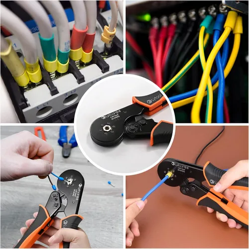 Miniatura 8 de Lytool Kit de herramientas de prensado de virola, alicates de alambre de doble y una línea, crimpadora de virola hexagonal y kit de conector de 1200