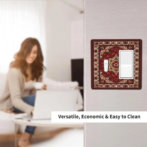 Miniatura 803 de Placa Decorativa de Pared de Granja Rústica con Cuerno de Madera para Puerta de Granero 1 Banda Duplex Cubiertas de Toma Eléctrica Soltera