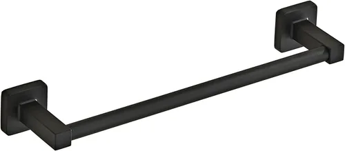 Toallero de baño negro mate de 12 pulgadas, accesorios de baño, toallero grueso de acero inoxidable para baño, toallero montado en la pared