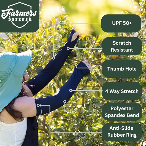FARMER'S DEFENSE Mangas | Mangas de enfriamiento UV para protección solar | Manga premium antiarañazos para brazo para la piel - para jardinería,
