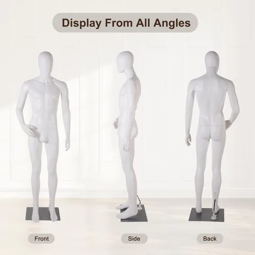 Miniatura 3 de Male Full Body Mannequin, Realistic Male Mannequin with Stand, Adjustable & Detachable Dress Form for Retail Clothing Display, Tailoring, Fashion