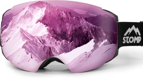 Miniatura 7 de STOMP Gafas de esquí PRO – sin marco, lente intercambiable, 100% protección UV400, gafas de nieve para hombres y mujeres OTG