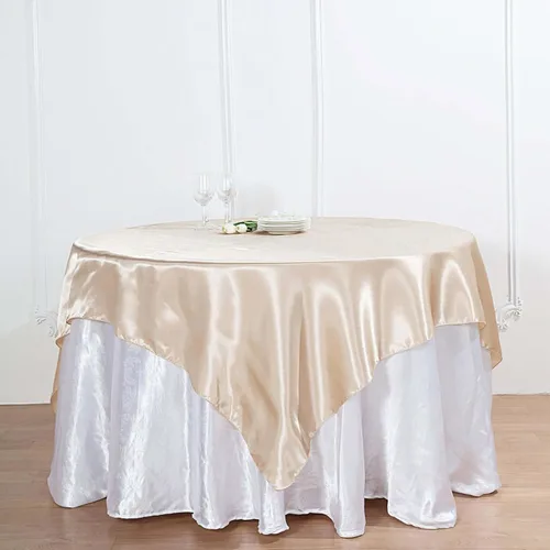 Miniatura 42 de Efavormart Paquete de 5 Sobremanteles Cuadrados de Satén de 60" para Decoraciones de Mesa de Bodas, Catering y Fiestas, Cubierta de Mantel Negro