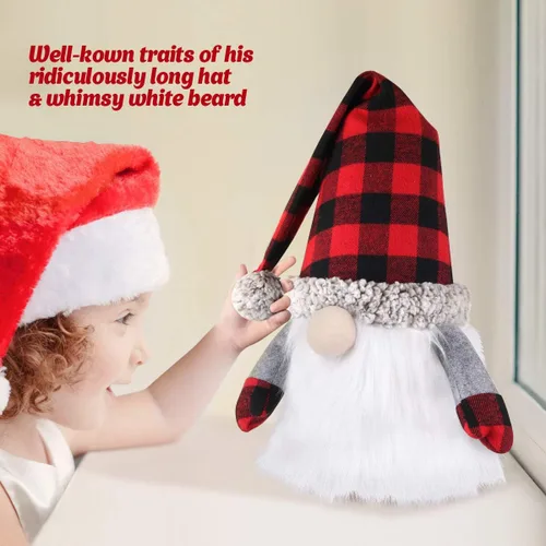 Miniatura 3 de D-FantiX Adorno para árbol de Navidad, 27.5 pulgadas, gran gnomo sueco Tomte, adornos de Navidad, gnomos de Papá Noel, decoraciones de Navidad