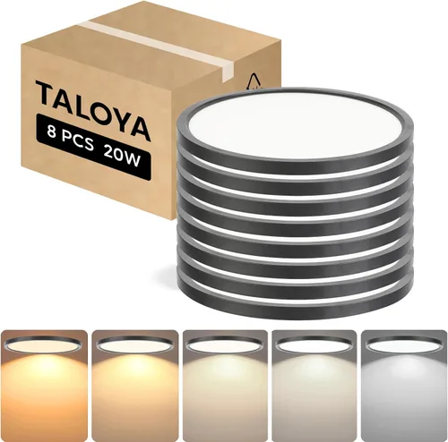 Miniatura 21 de TALOYA Lámpara de techo regulable de montaje empotrado, 10 pulgadas, 20 W, 5 CCT, lámpara de techo LED para dormitorio, cocina, sala de estar