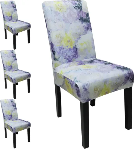 Miniatura 31 de JQinHome Juego de 8 fundas para sillas de comedor, fundas de alta elasticidad extraíbles y lavables, fundas protectoras de asiento para silla
