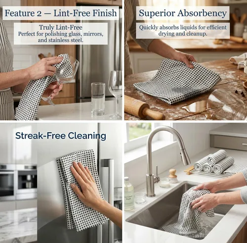 Miniatura 281 de Urban Villa Toallas de cocina 100% algodón para cocina (juego de 6) 20"x30" toallas de cocina altamente absorbentes, juego de ropa de cocina