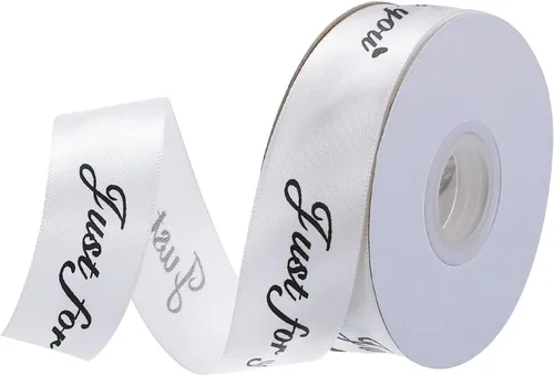 Miniatura 9 de MECCANIXITY Cinta de satén de 1 pulgada de ancho Just for You, cinta de grogrén personalizada de San Valentín de 25 yardas para envolver regalos