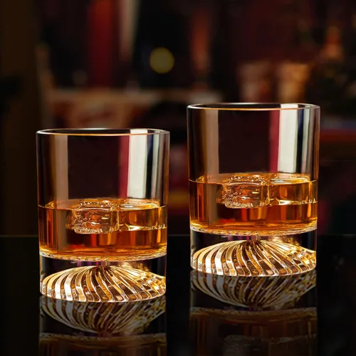 Miniatura 3 de KITNATS Vasos de Whisky Old Fashioned de Cristal Soplado a Mano, Vasos Rocks, Vasos para Beber Cóctel, Bourbon, Scotch, Ron, Vodka, Licor 12 OZ