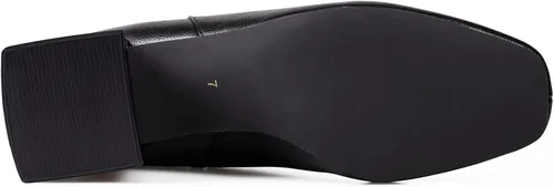 Miniatura 7 de Zero-Sum Botines de tacón grueso para mujer, cómodos, con cremallera lateral, a la moda, clásicos, elegantes zapatos occidentales de invierno
