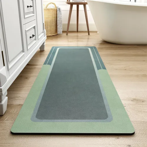 Miniatura 11 de MontVoo -Alfombra de baño, antideslizante, súper absorbente, resistente a las manchas, de secado rápido, delgada, para baño, suelo, bañera, tocador