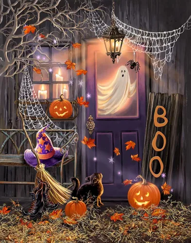 Miniatura 11 de Springbok 's Grandma's Halloween Party - Rompecabezas de 1000 piezas para Adutls Featues una escena de Halloween caprichosa para rompecabezas