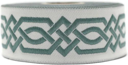 Miniatura 12 de Carrete de 10.9 yardas 0.79 pulgadas de ancho azul celta Claddagh bordado Jacquard Ribbon 20272