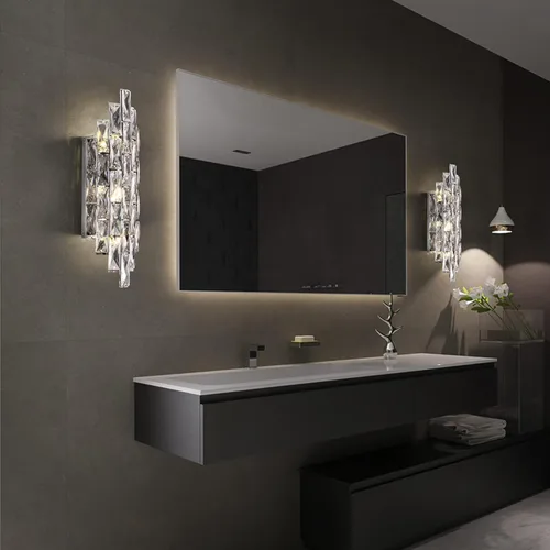 Miniatura 4 de Modernos apliques de pared cromados de cristal, lámparas de pared, lámpara de pared interior, lámparas de montaje en pared para sala de estar