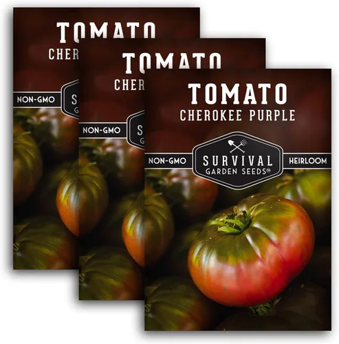 Cherokee - Semillas de tomate morado para plantar, variedad de bistec reliquia con rico sabor dulce y ahumado, tomates grandes sin OMG para cortar