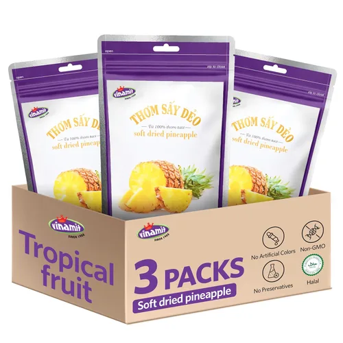 Miniatura 15 de Vinamit Fruta de Guanábana Seca Suave con Chile Bolsa de 3.5 oz Aperitivos de Fruta Exótica Masticables Vegano, Sin Gluten, Sin OMG Alto