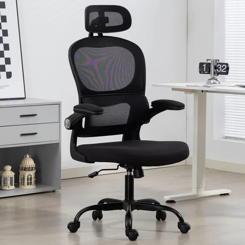 Yilaywain - Silla ergonómica de oficina, silla de escritorio para oficina en casa con reposacabezas ajustable, silla de computadora de respaldo alto