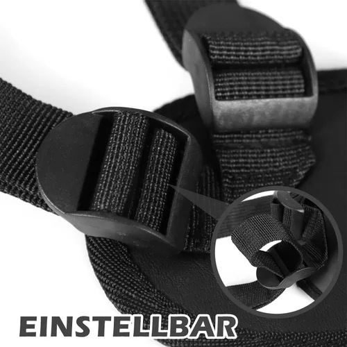 Miniatura 3 de Correa ajustable en el arnés del consolador, arnés de doble agujero de fijación de cuero suave anillo cinturón para hombre y mujer (negro)