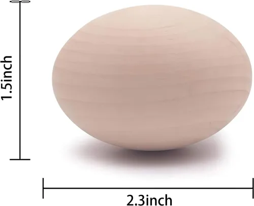 Miniatura 2 de Huevos de Pascua SallyFashion falsos, 15 unidades, de madera, sin pintar, juego para manualidades, decoración de cocina, alimento de juguete