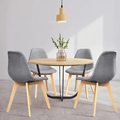 Miniatura 2 de giantex - juego de 4 Sillas de comedor con patas de madera, diseño moderno