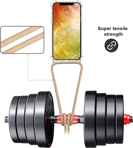 Miniatura 2 de Funda cruzada para iPhone 13 Mini, transparente, ajustable, para el hombro, correa de cordón, para mujeres y niñas, funda protectora delgada suave