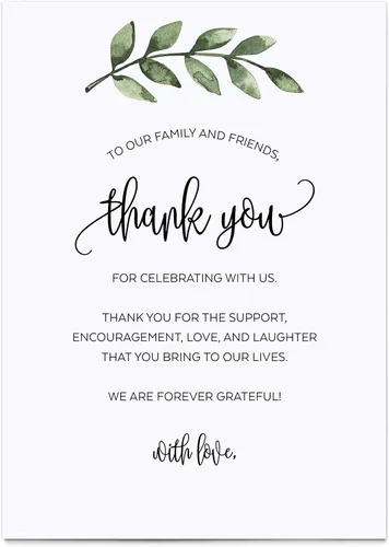 Miniatura 8 de 321Done Greenery - Tarjetas de agradecimiento de agradecimiento, tarjetas de mesa blancas de 4 x 6 pulgadas para boda, fiesta, cumpleaños
