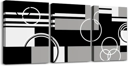 Miniatura 48 de Erosebridal Bohemian Wall Decor 12"x16" 3 Piece Country Southwestern Canvas Wall Art Boho Aztec Arrows Diamond Poster Print Black Gray Geometric