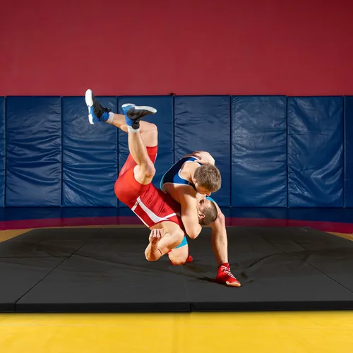 Miniatura 6 de BalanceFrom 6x4 Feet 4-Panel Folding Gymnastics Mat – 2-Inch Thick Pad with Vinyl Surface and Carrying Handles for Tumbling, Yoga, Pilates, Home