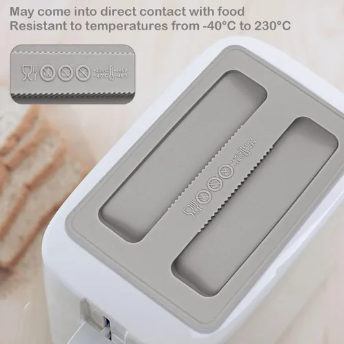 Miniatura 4 de 2 tapas de silicona para tostadora, cubierta de suciedad para tostadora, protector superior para máquina de pan, máquina de sándwich (gris)
