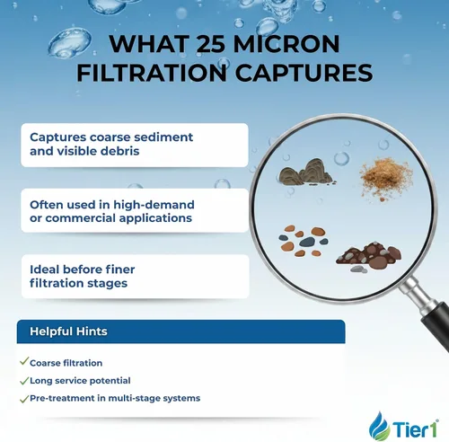 Miniatura 5 de Tier1 Filtro de agua de 25 micras de 10 x 2.5 pulgadas Cartucho de sedimentos de polipropileno hilado para toda la casa Reemplazo para Pentek