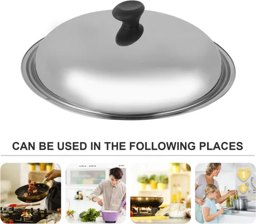 Miniatura 6 de Cubierta de olla de acero inoxidable Tapa de cocción anti-quemaduras, herramienta de cocina multiusos para sartén Olla evita salpicaduras de aceite